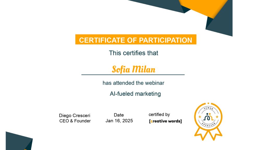 Sofia_Milan_certificate AI fueled marketing